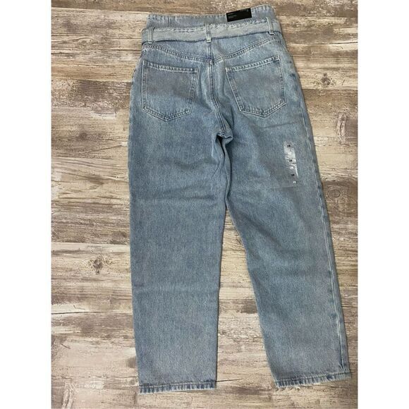 Numero Brussels High Rise Paper Bag Tapered Leg Ice Blue Women’s Sz 28 - Picture 7 of 9